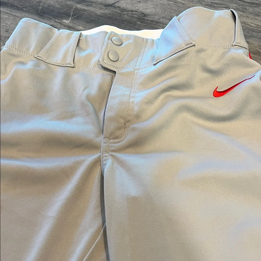 Nike Gray Baseball Pants with Red Stripe - Picture 3 of 5